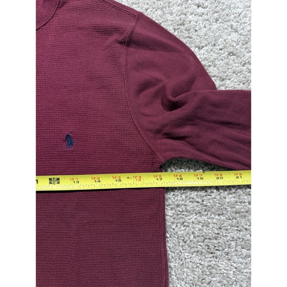 Polo Ralph Lauren Pullover Sweater Crew Neck Men's M Long Sleeve Burgundy - Picture 6 of 7